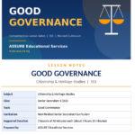 Citizenship and Heritage Studies - SS1 - Good Governance - Lesson Notes (Download for FREE)